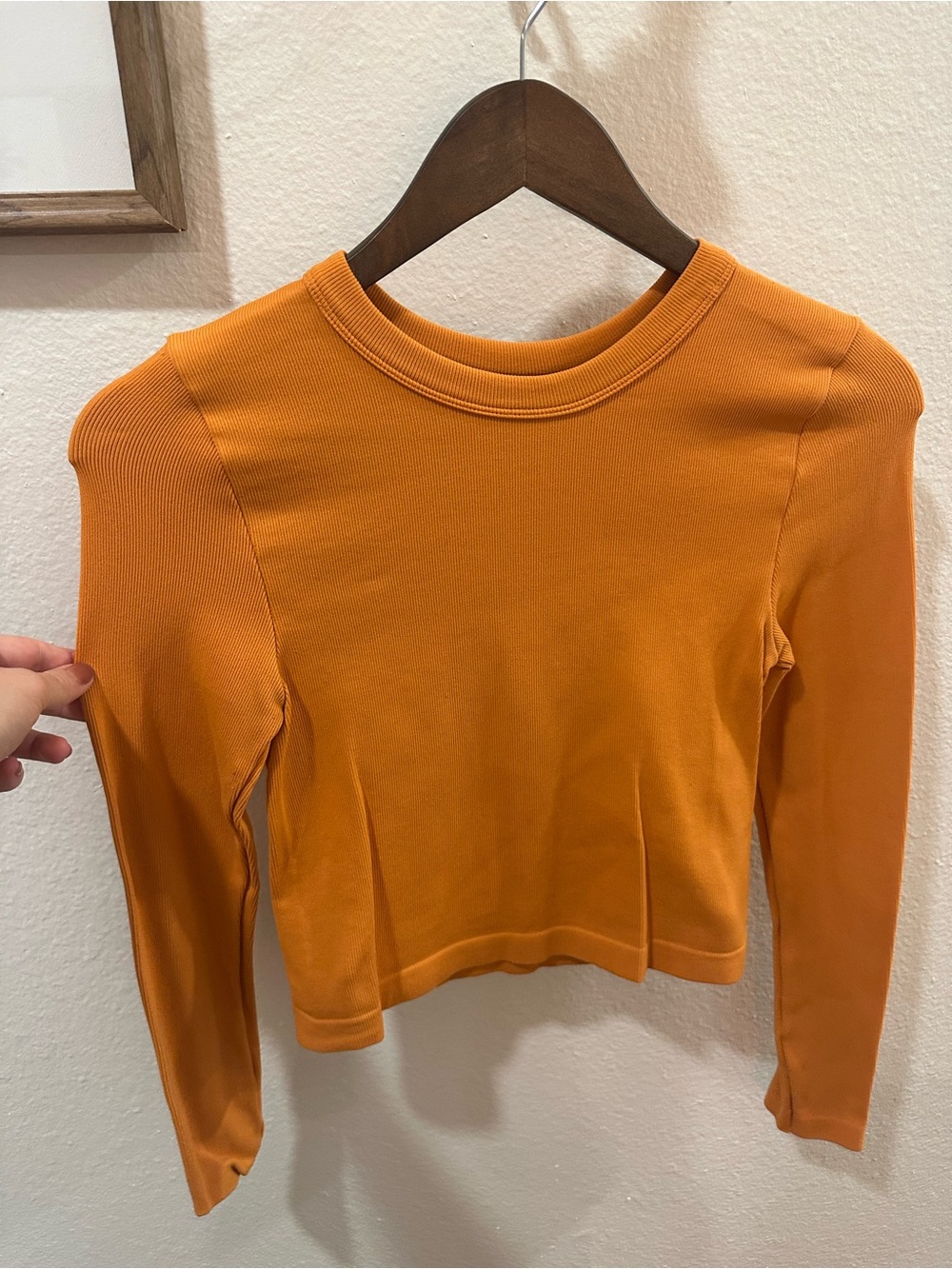 Women's Long Sleeve Crewneck Top - Orange